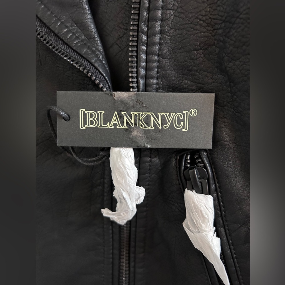 BLANK NYC Vegan Leather Moto Jacket In Onyx Sz XS/S ✨NWT✨ - Picture 11 of 14